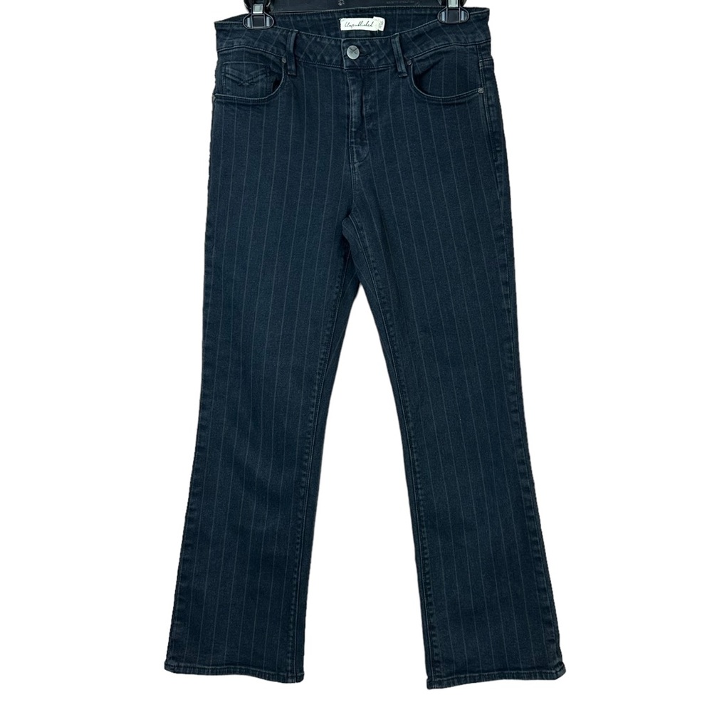 Unpublished Striped Straight Leg Crop Jeans Women Sz 28
